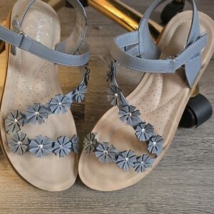 Blue Floral Sandals